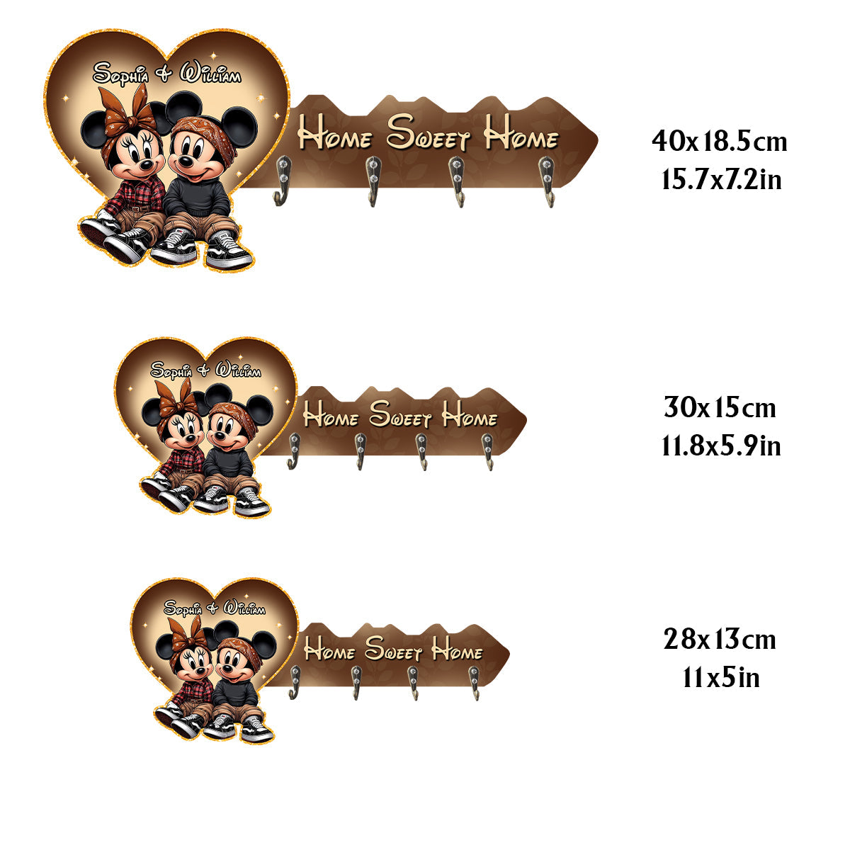 Home Sweet Home - Personalized Mouse Custom Shaped Key Rack