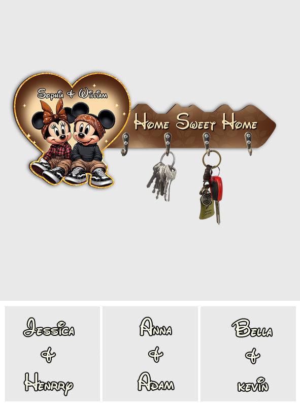 Home Sweet Home - Personalized Mouse Custom Shaped Key Rack