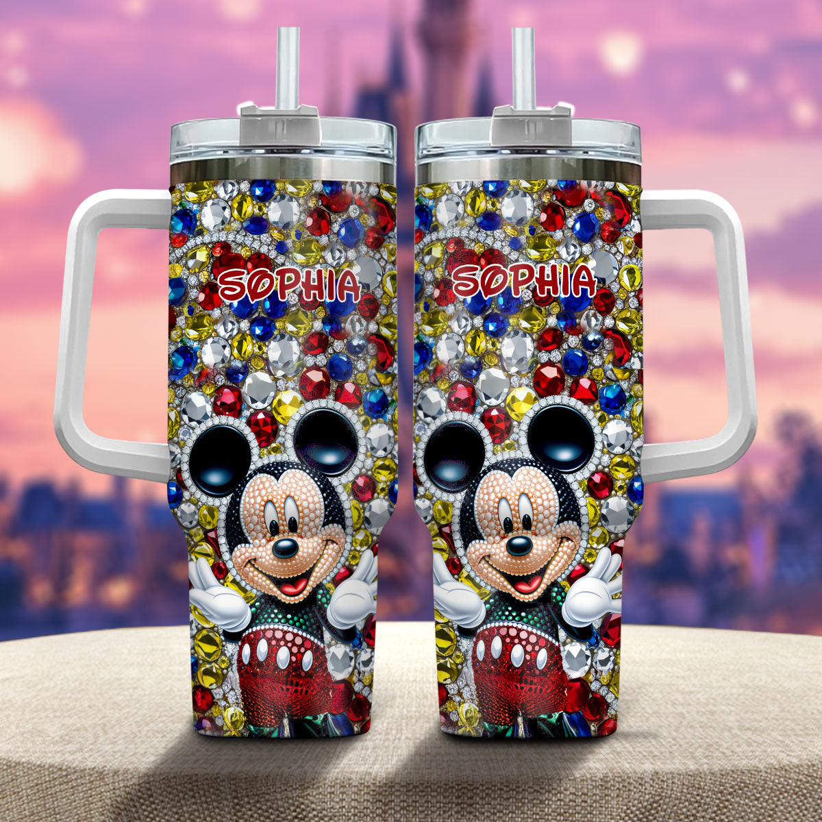 Magic World - Personalized Mouse Tumbler With Handle