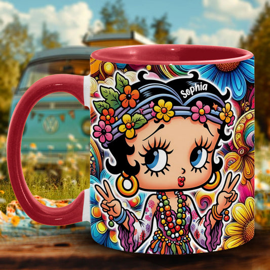 Blossoms of Peace - Personalized Hippie Accent Mug