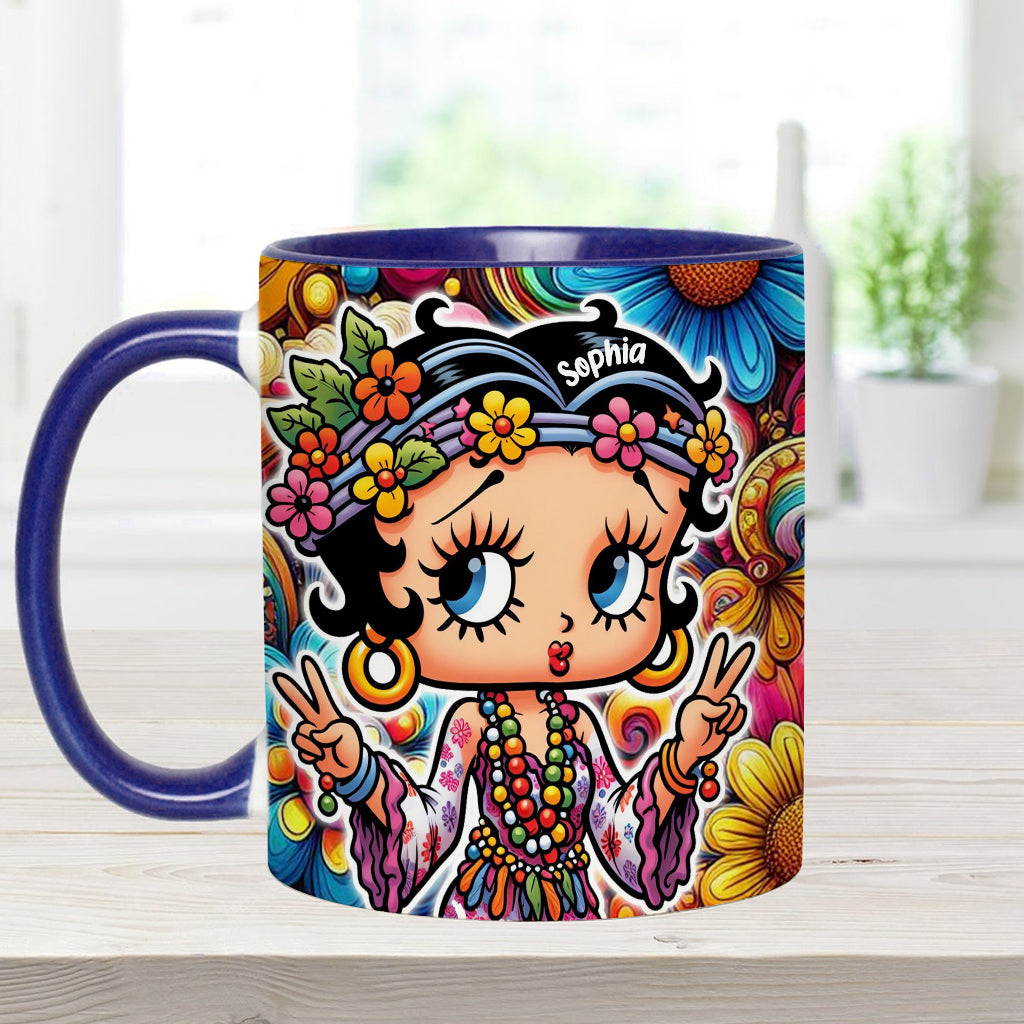Blossoms of Peace - Personalized Hippie Accent Mug