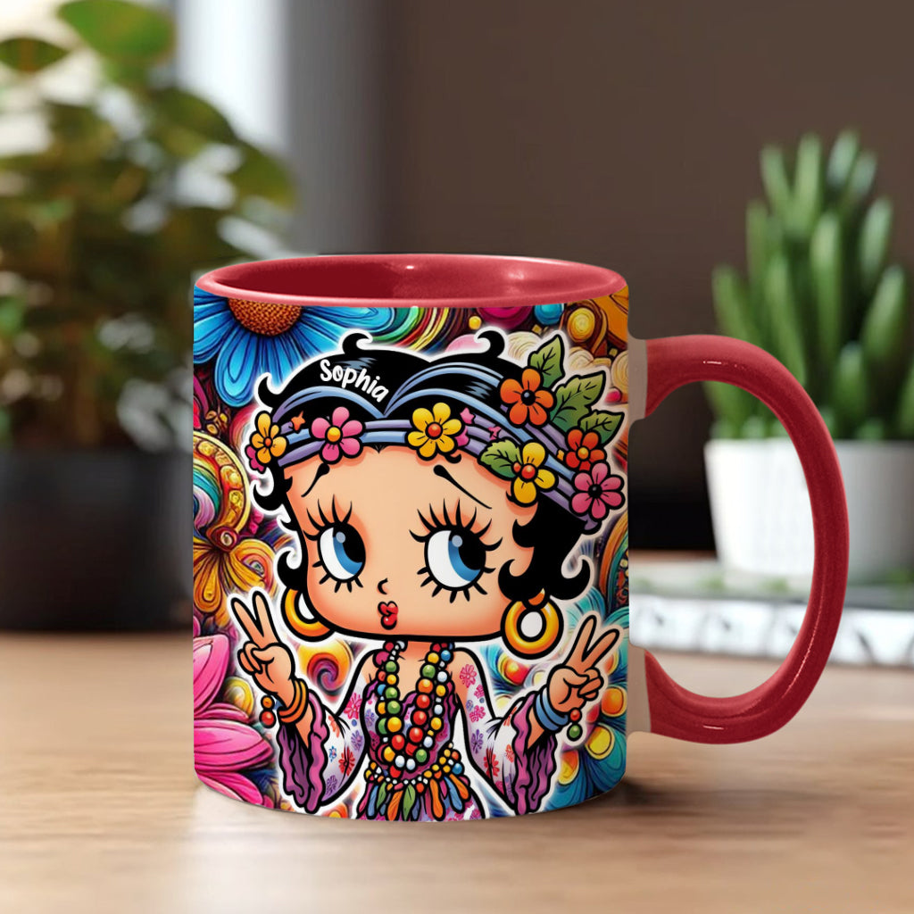 Blossoms of Peace - Personalized Hippie Accent Mug