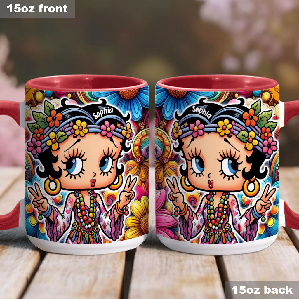 Blossoms of Peace - Personalized Hippie Accent Mug