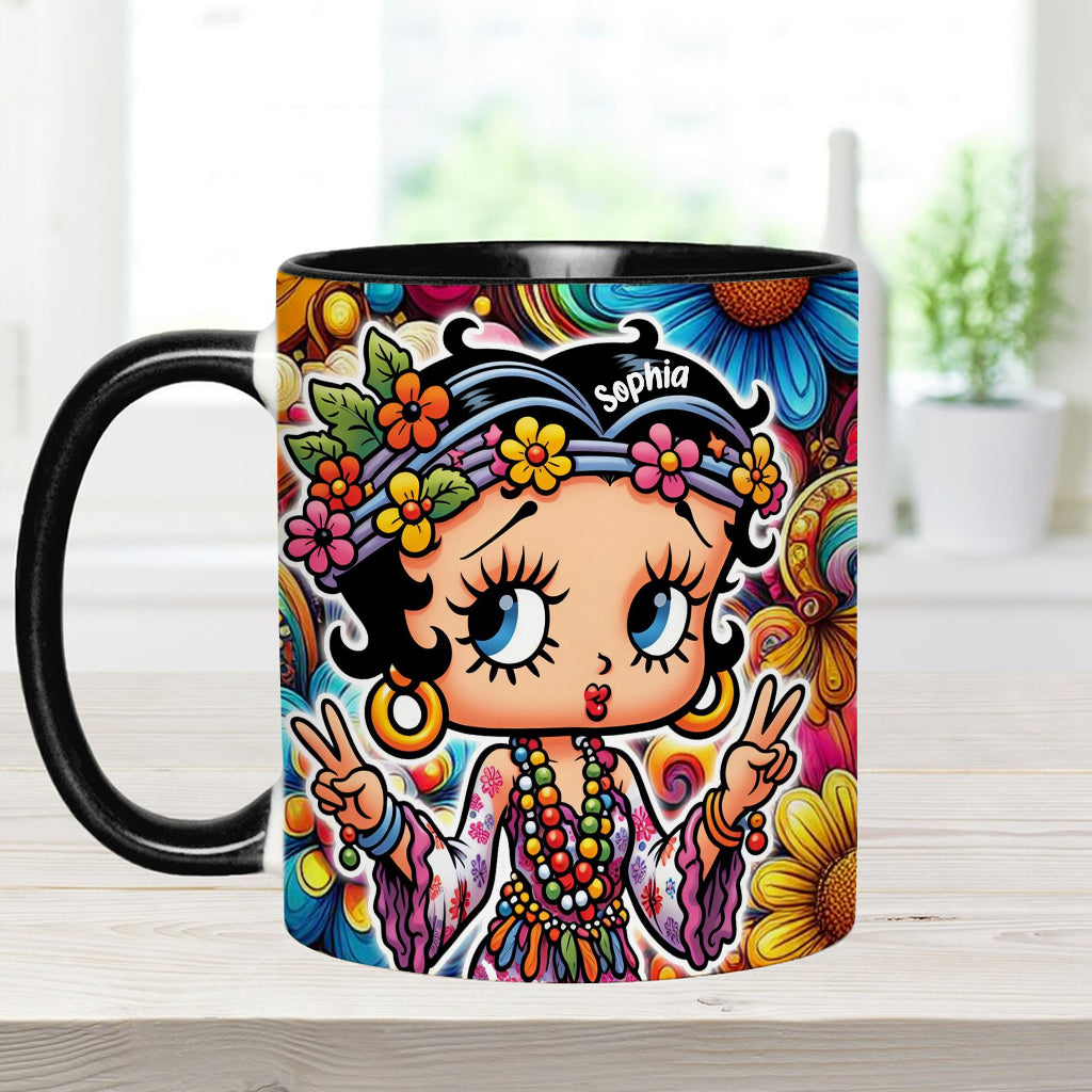 Blossoms of Peace - Personalized Hippie Accent Mug