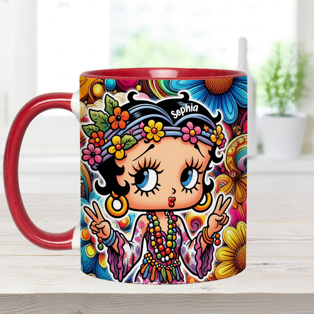 Blossoms of Peace - Personalized Hippie Accent Mug