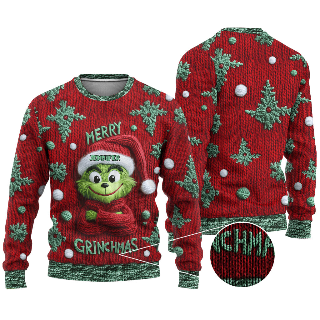 Merry Grinchmas - Personalized Stole Christmas Ugly Sweater