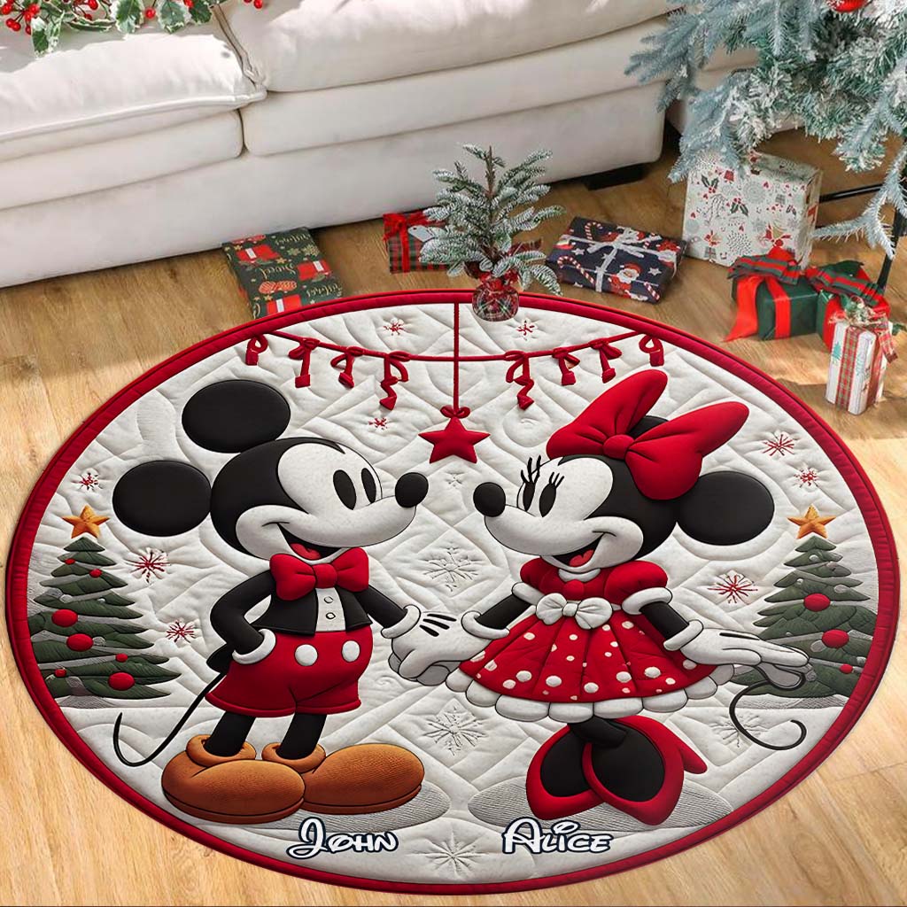 Magical Christmas - Personalized Mouse Round Rug