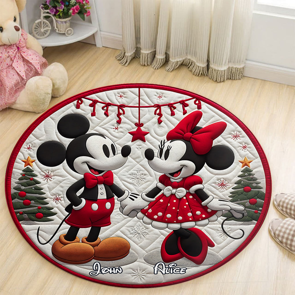 Magical Christmas - Personalized Mouse Round Rug