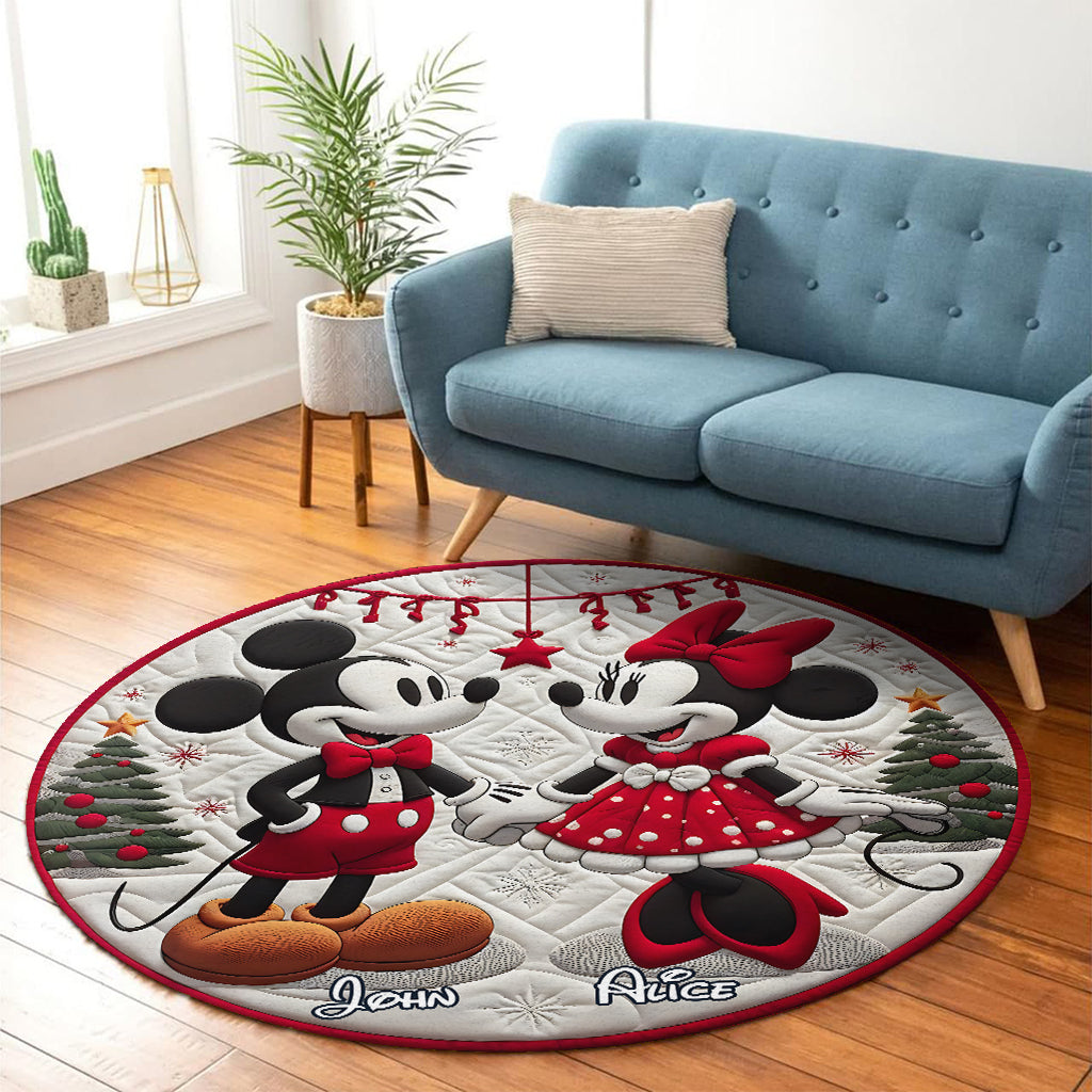 Magical Christmas - Personalized Mouse Round Rug