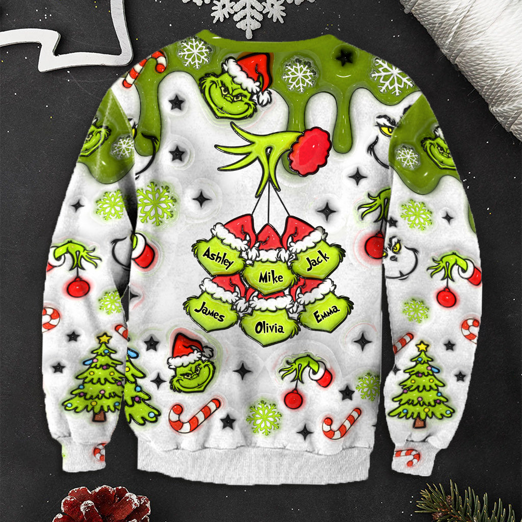 Green Grandma - Personalized Grandma Ugly Sweater