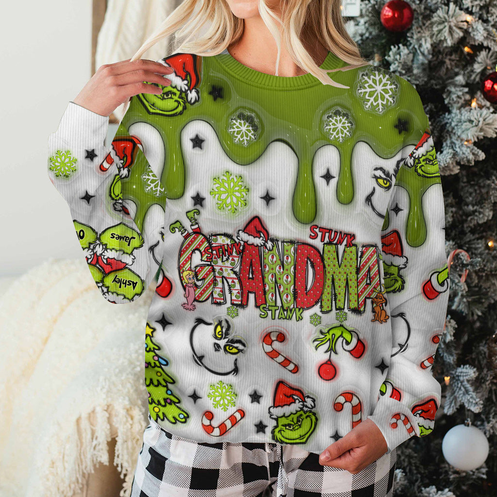 Green Grandma - Personalized Grandma Ugly Sweater
