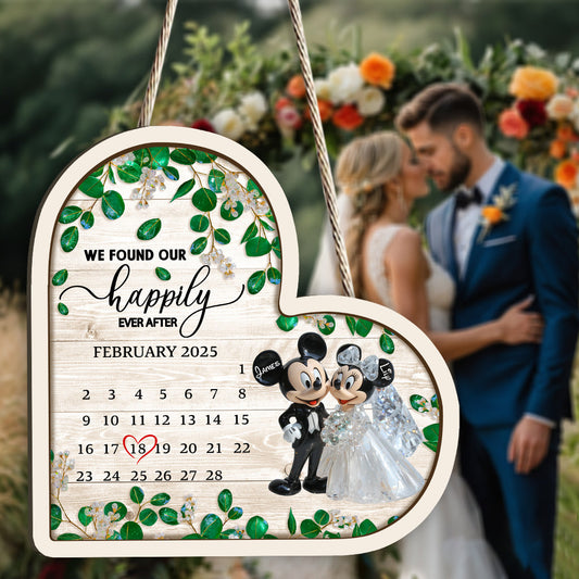 We Found Our Happily Ever After - Personalized Mouse Custom Shaped Wood Sign