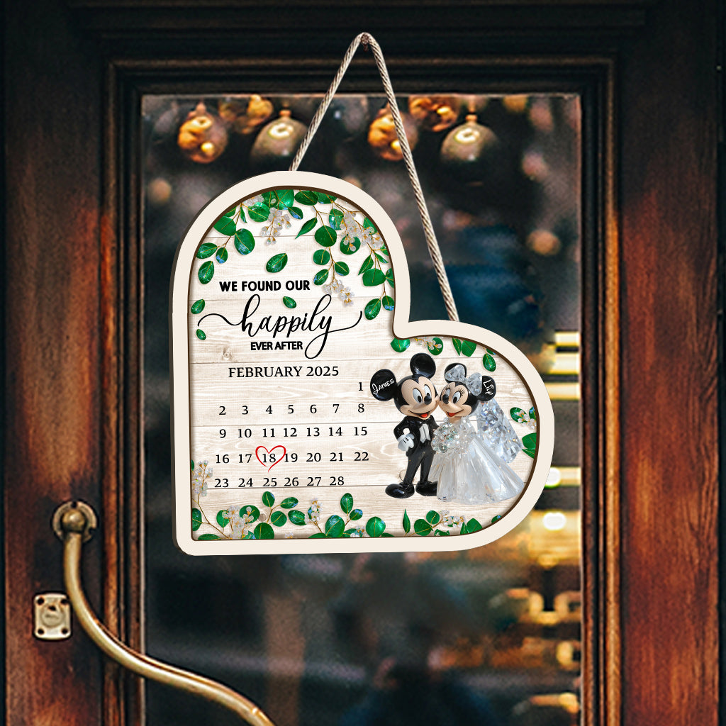 We Found Our Happily Ever After - Personalized Mouse Custom Shaped Wood Sign