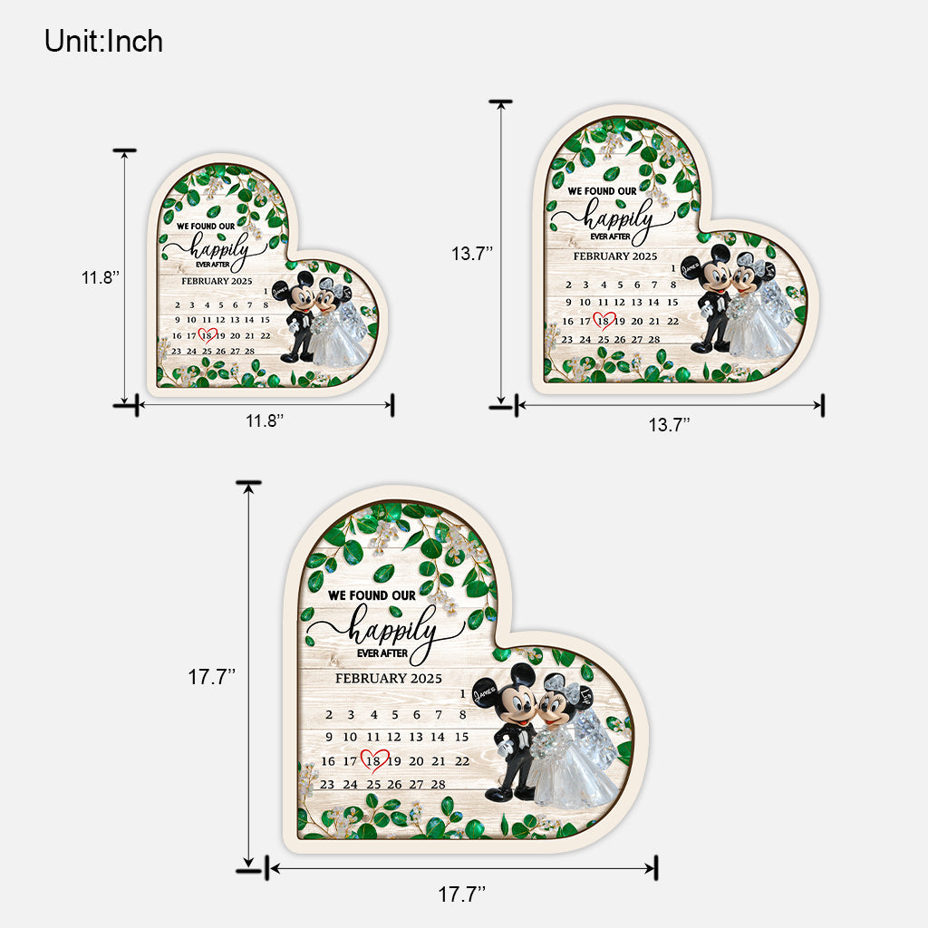 We Found Our Happily Ever After - Personalized Mouse Custom Shaped Wood Sign