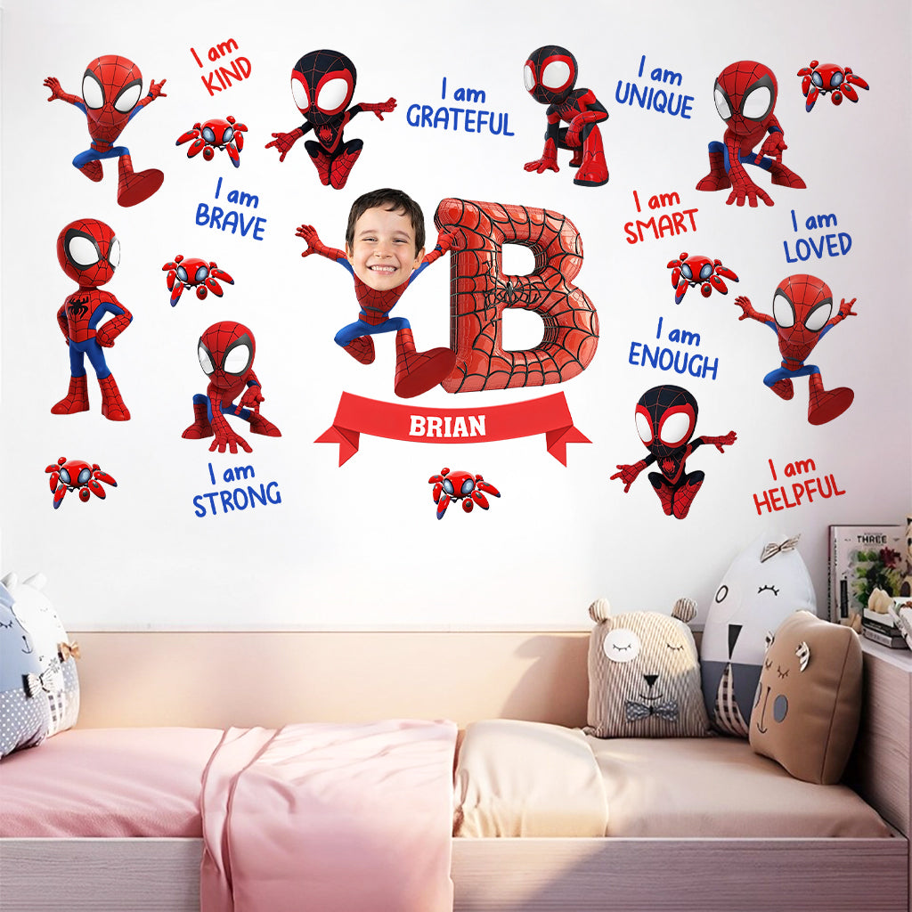 You Are Strong Spider Alphabet Letter - Personalized Kid Wall Decal