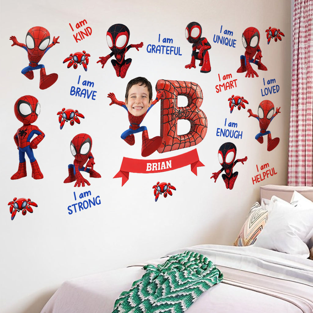 You Are Strong Spider Alphabet Letter - Personalized Kid Wall Decal