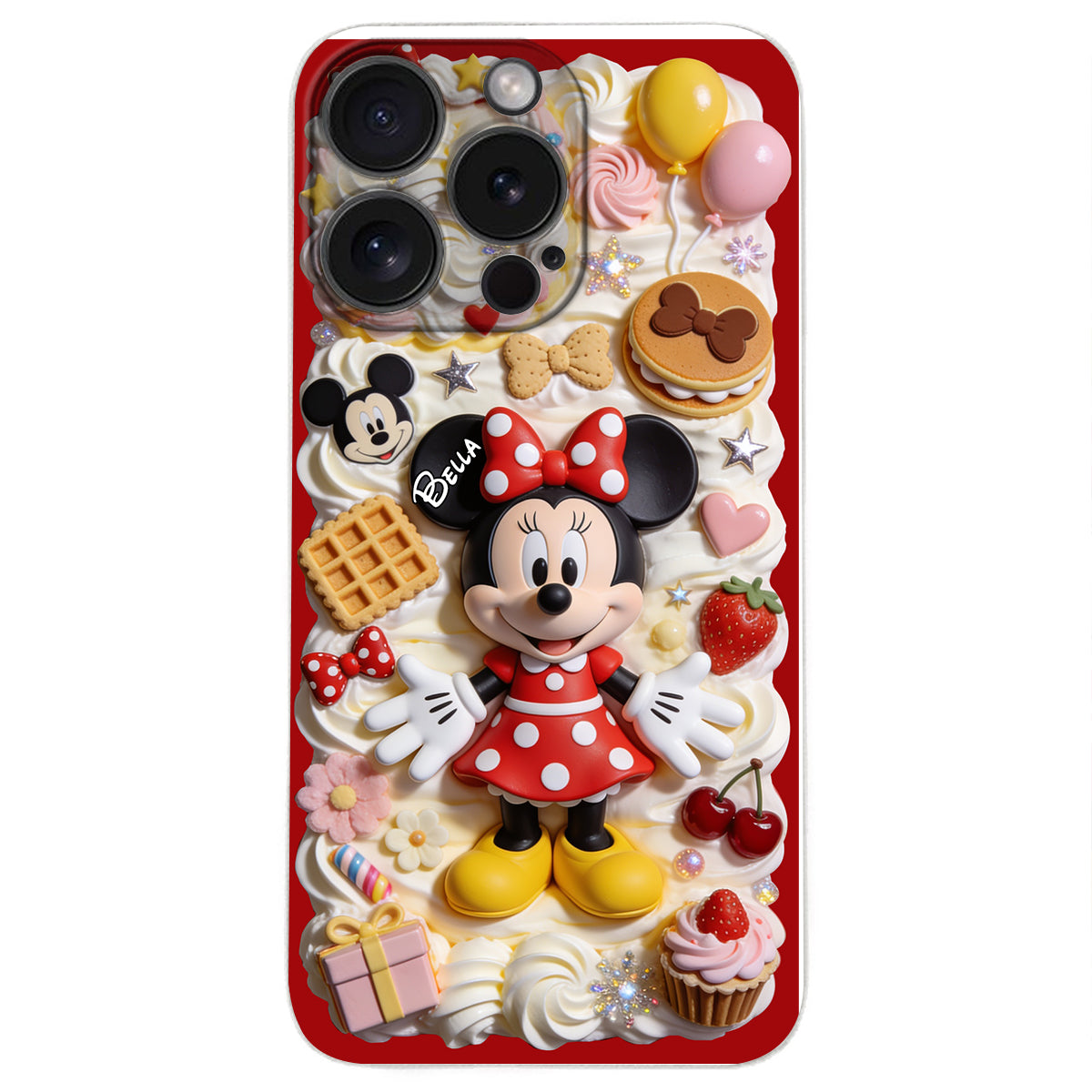 Sweet Magic - Personalized Mouse 3D Embossed Leather Phone Case