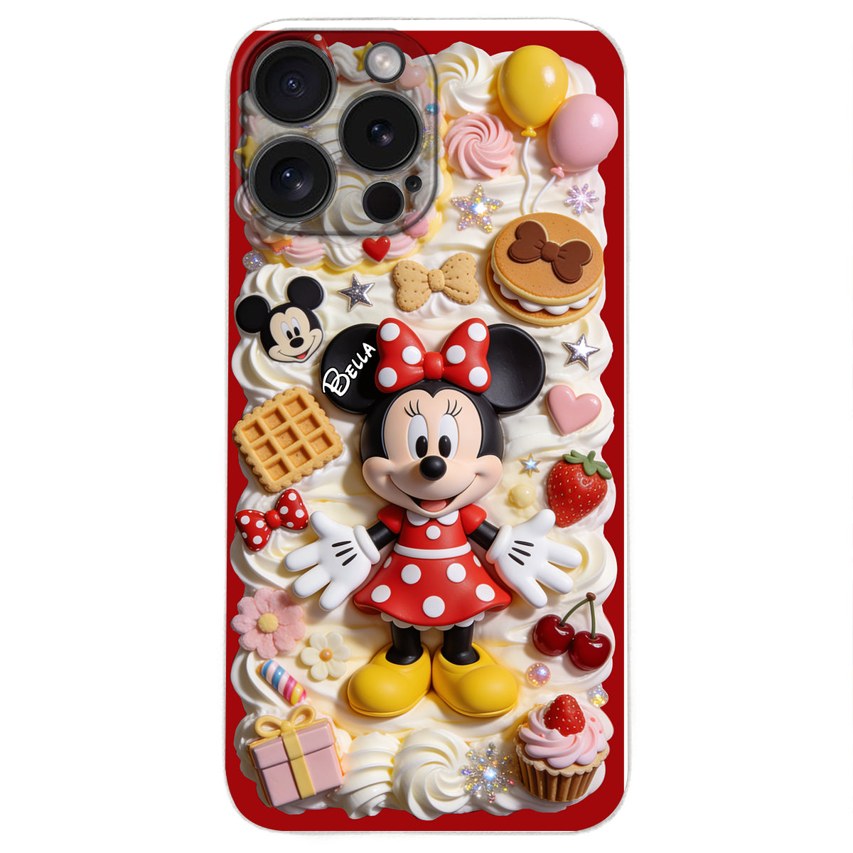 Sweet Magic - Personalized Mouse 3D Embossed Leather Phone Case