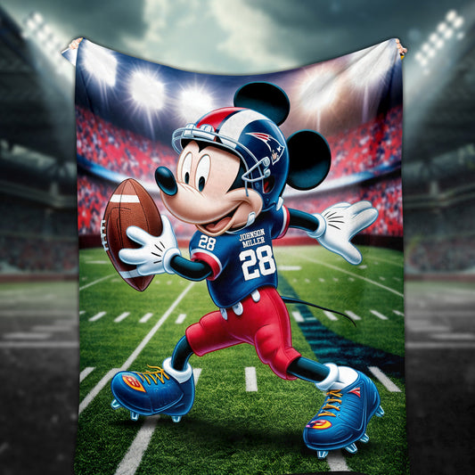 Football Mouse - Personalized Football Blanket