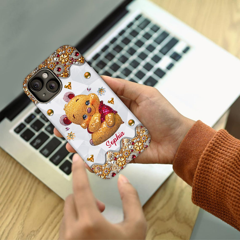 Cute Yellow Bear - Personalized Mouse Full Print Phone Case