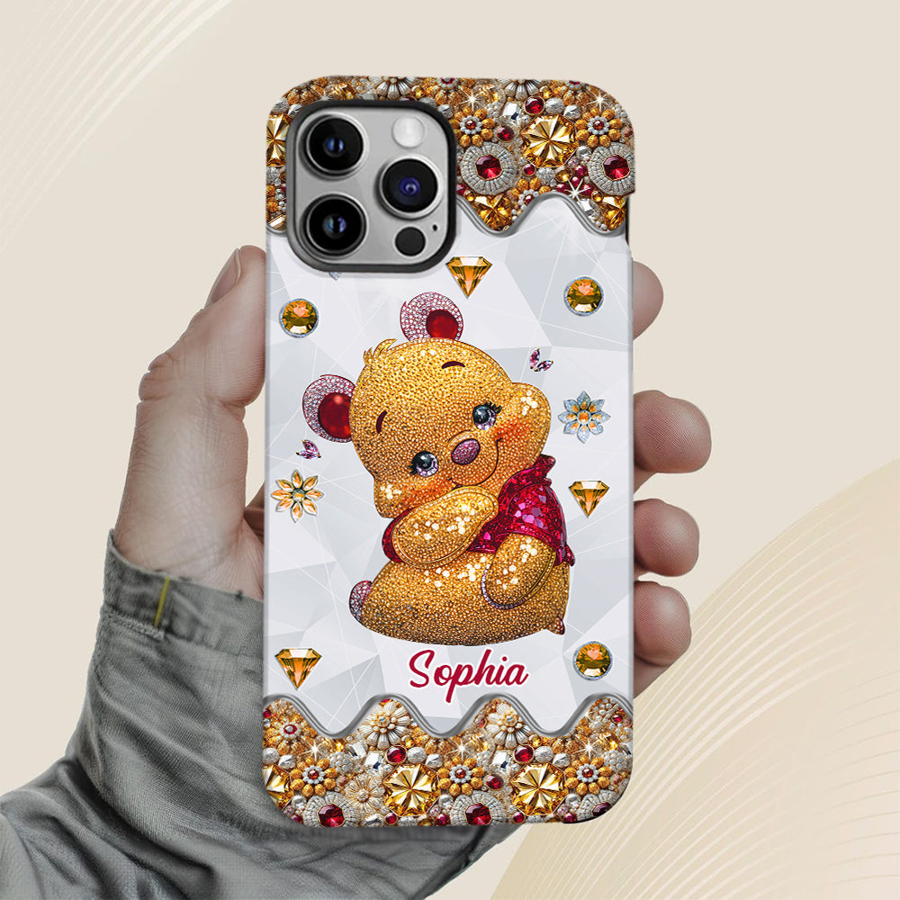 Cute Yellow Bear - Personalized Mouse Full Print Phone Case