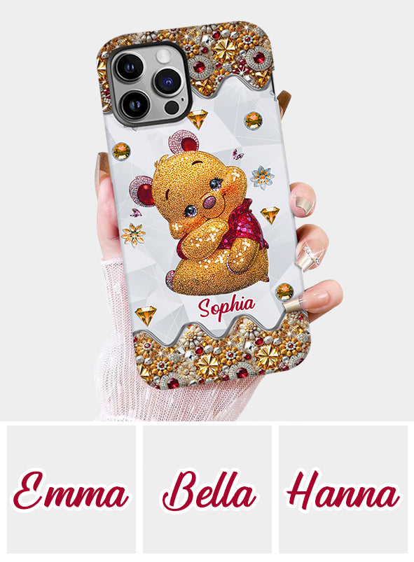 Cute Yellow Bear - Personalized Mouse Full Print Phone Case