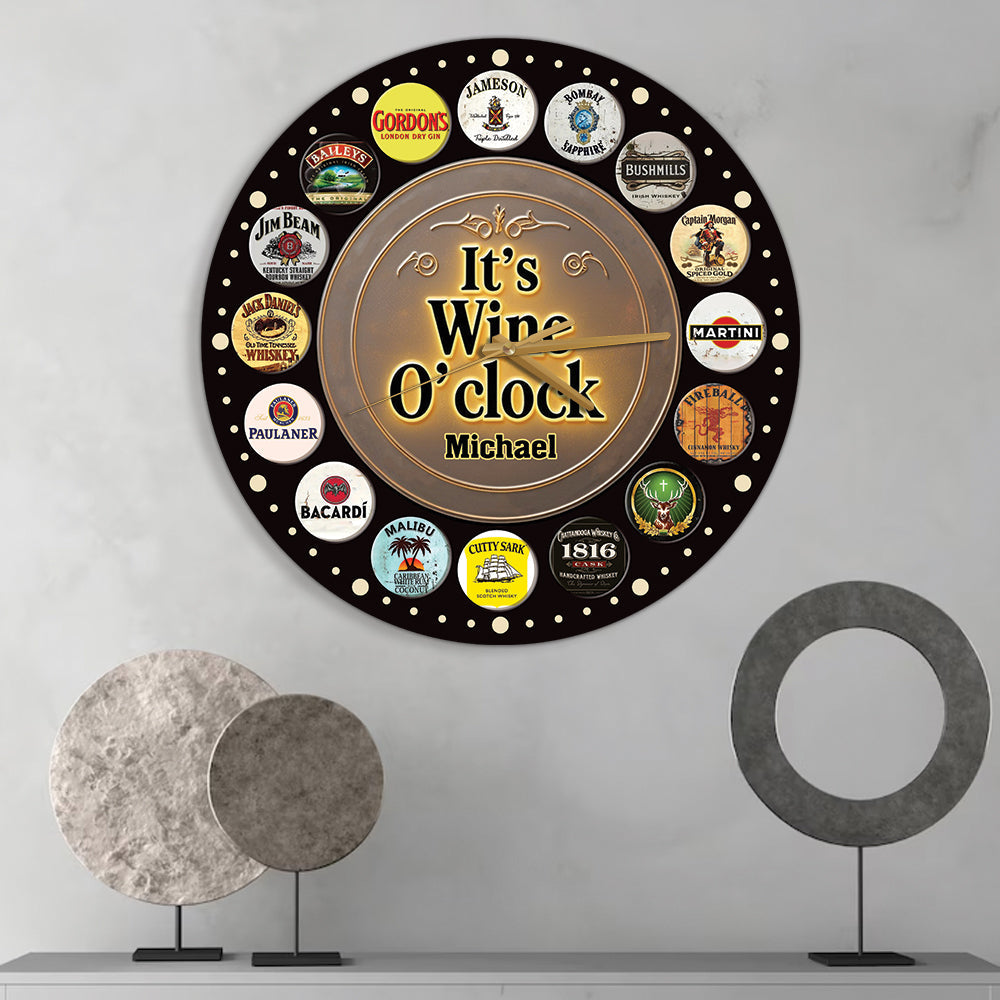 It's Wine O'clock - Personalized Wine Wall Clock