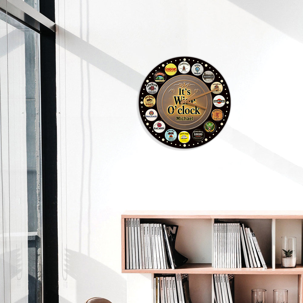 It's Wine O'clock - Personalized Wine Wall Clock