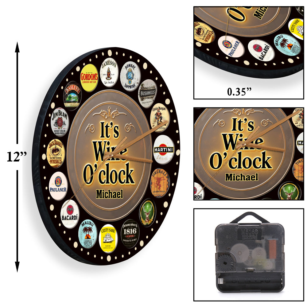 It's Wine O'clock - Personalized Wine Wall Clock