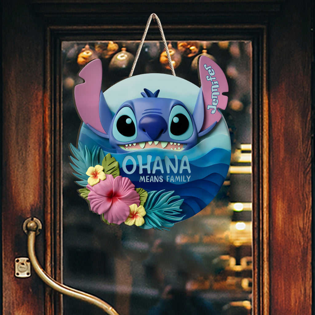 Ohana Means Family - Personalized Ohana Custom Shaped Wood Sign