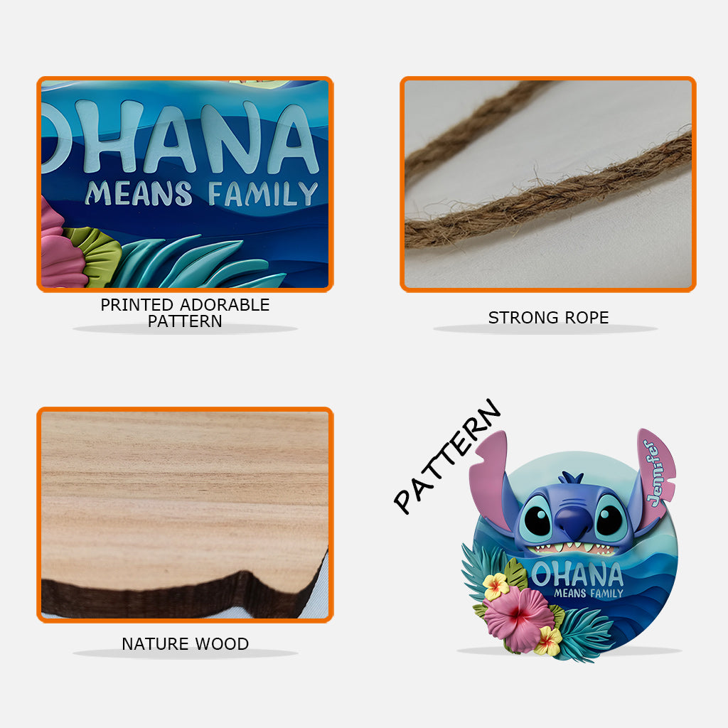 Ohana Means Family - Personalized Ohana Custom Shaped Wood Sign