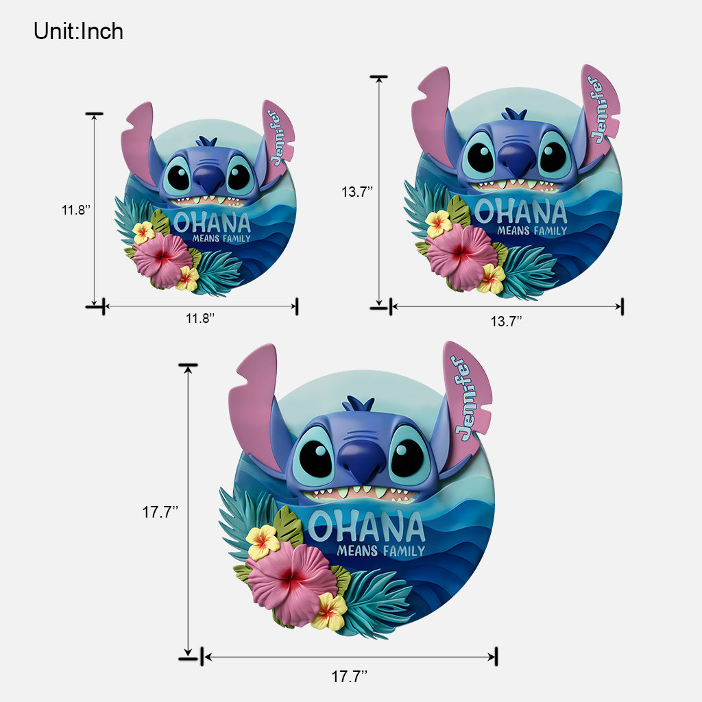 Ohana Means Family - Personalized Ohana Custom Shaped Wood Sign