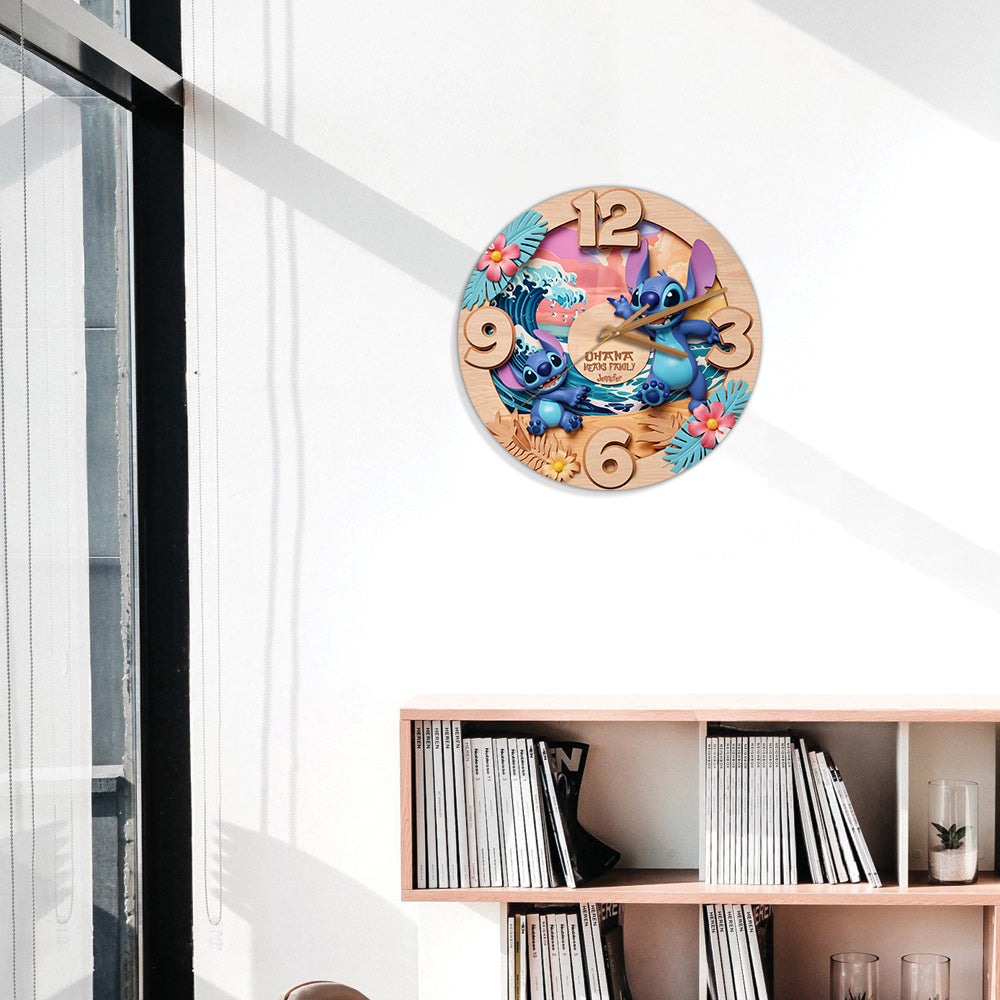 Ohana Means Family - Personalized Ohana Wall Clock
