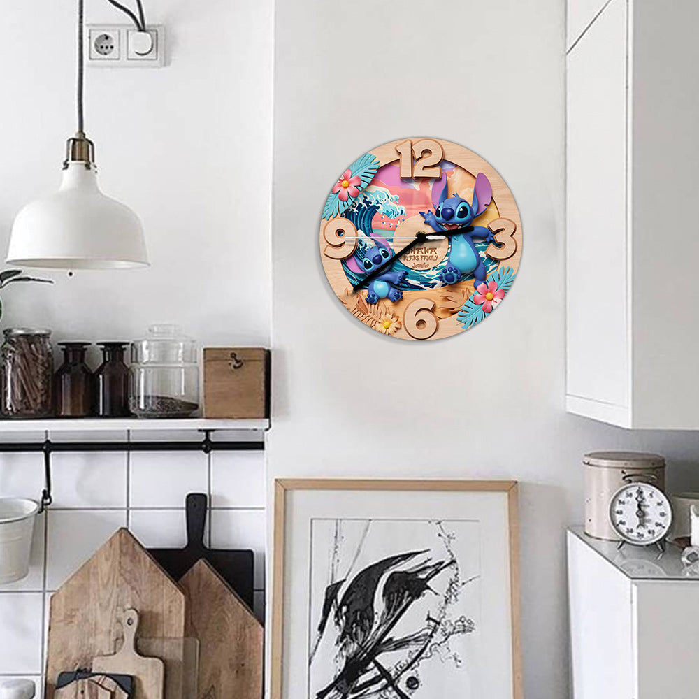 Ohana Means Family - Personalized Ohana Wall Clock