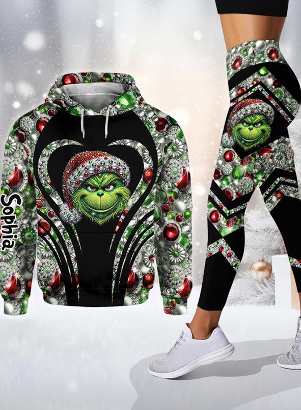 Sparkle Holiday - Personalized Stole Christmas Hoodie and Leggings