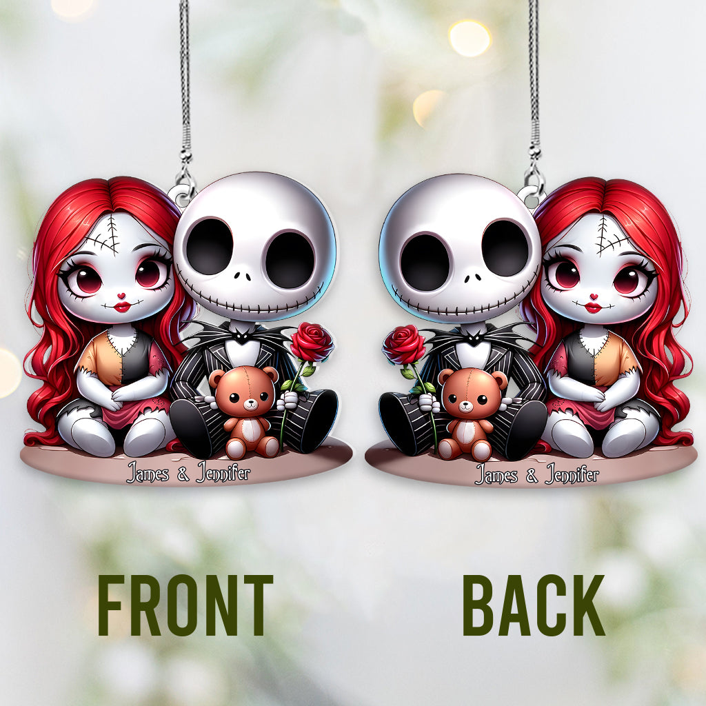 Cute Nightmare Chicano Couple - Personalized Nightmare Transparent Car Ornament