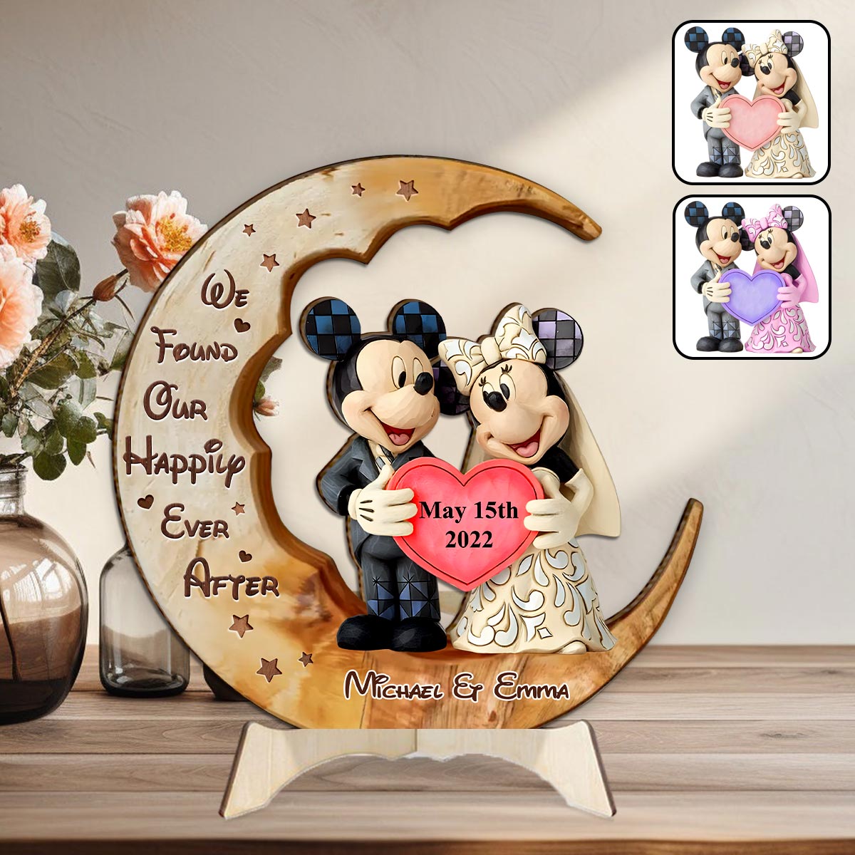 Happily Ever After - Personalized Mouse 2 Layered Wood Sign / Wood Plaque