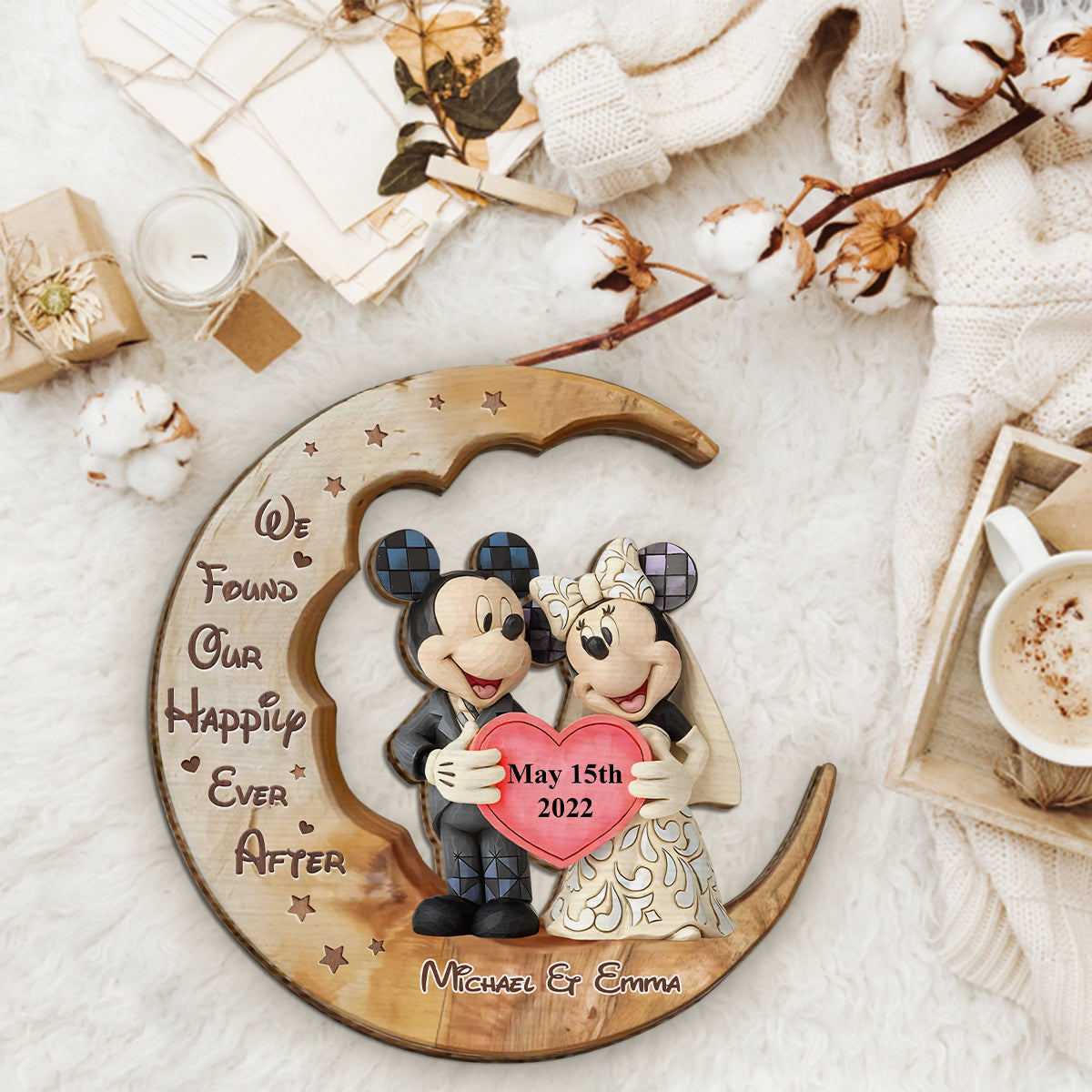 Happily Ever After - Personalized Mouse 2 Layered Wood Sign / Wood Plaque