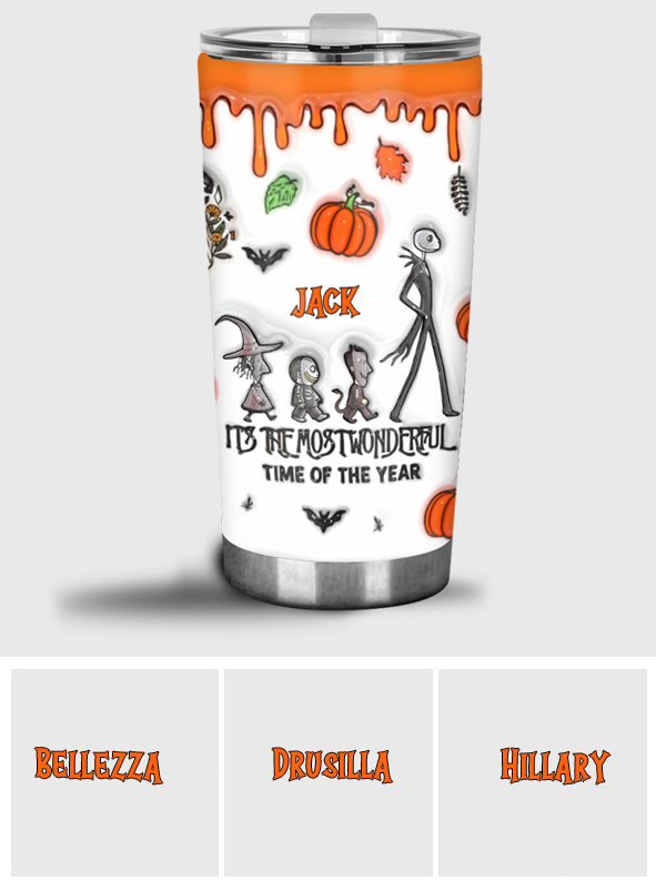 It's The Most Beautiful Time Autumn Skeleton - Personalized Nightmare Tumbler
