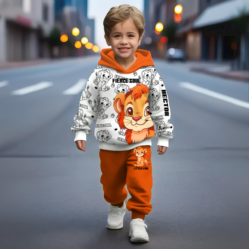 Little Lion - Personalized Mouse Kid Hoodie & Kid Jogger Sweatpants