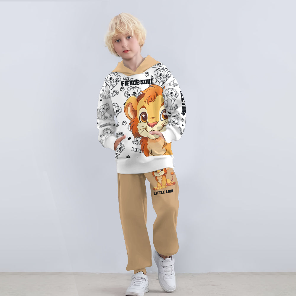 Little Lion - Personalized Mouse Kid Hoodie & Kid Jogger Sweatpants