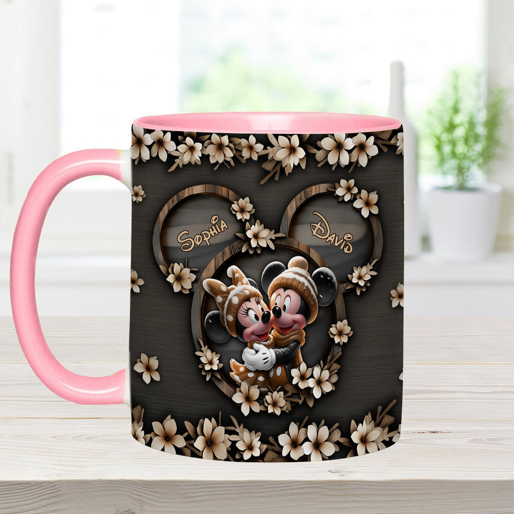 Cute Mouse Couple - Personalized Mouse Accent Mug