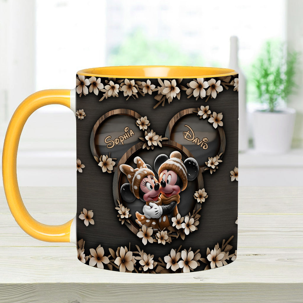 Cute Mouse Couple - Personalized Mouse Accent Mug