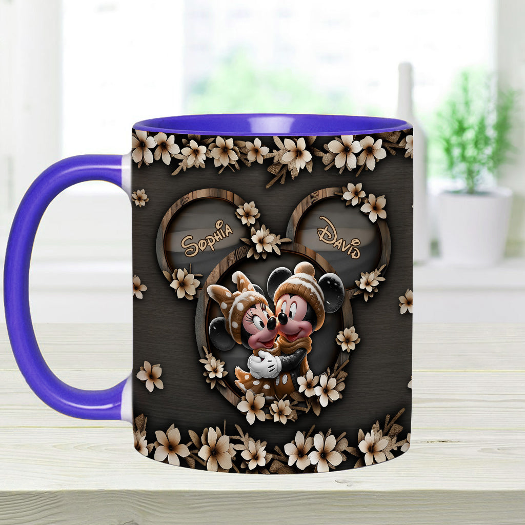 Cute Mouse Couple - Personalized Mouse Accent Mug