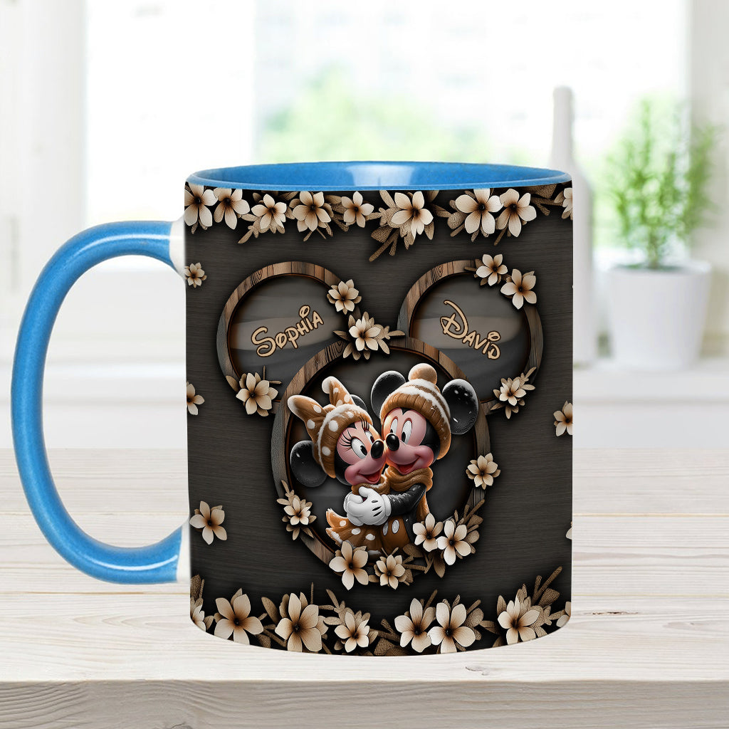 Cute Mouse Couple - Personalized Mouse Accent Mug