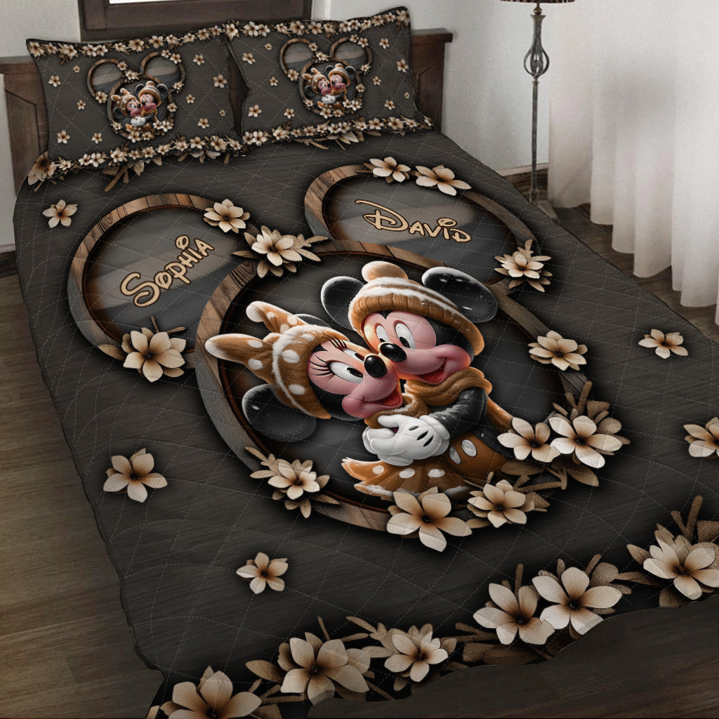 Cute Mouse Couple - Personalized Mouse Quilt Set