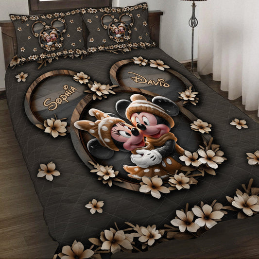 Cute Mouse Couple - Personalized Mouse Quilt Set
