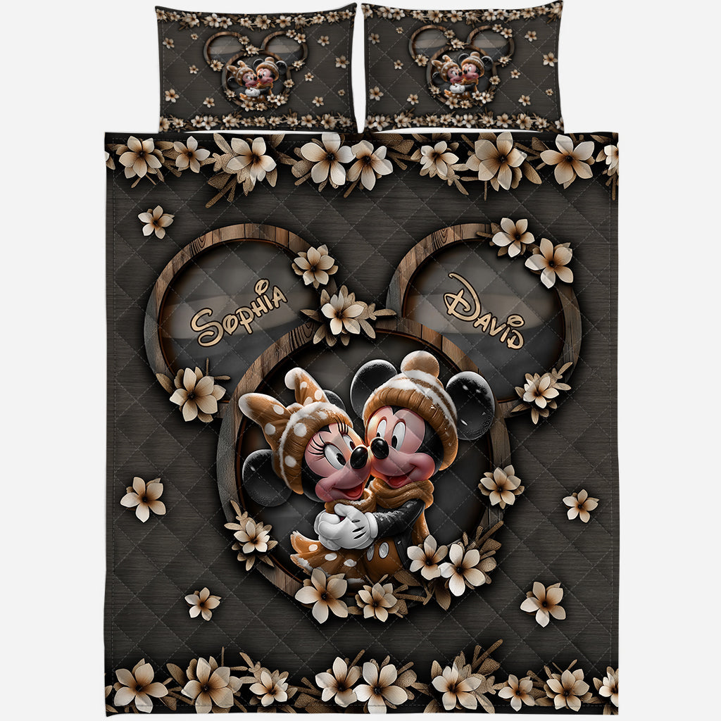 Cute Mouse Couple - Personalized Mouse Quilt Set