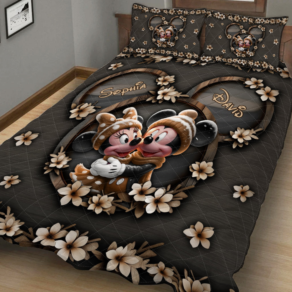 Cute Mouse Couple - Personalized Mouse Quilt Set