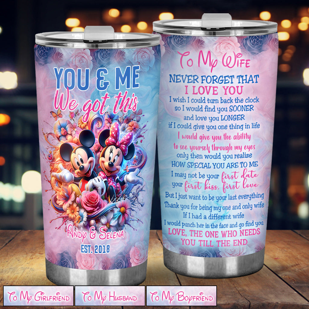 To My Wife Husband Boyfriend Girlfriend - Personalized Mouse Tumbler